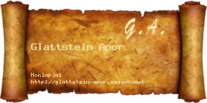 Glattstein Apor névjegykártya